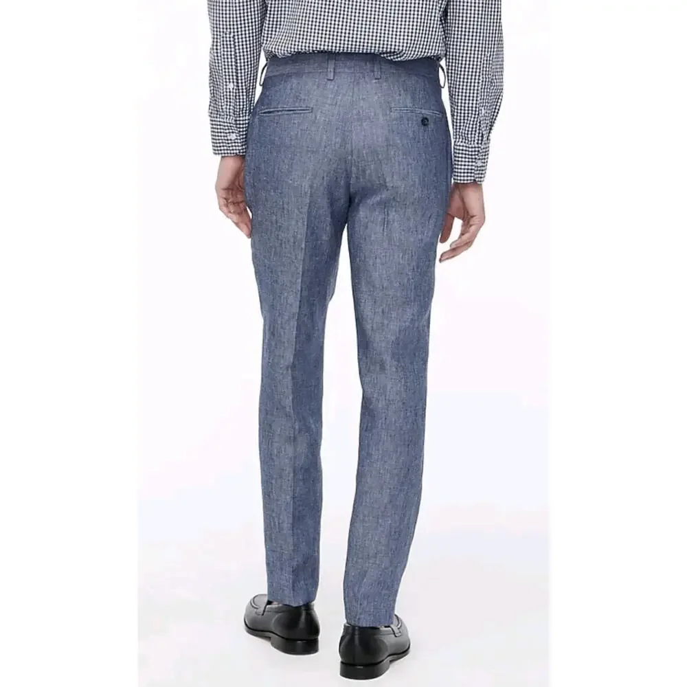 J.Crew blue Thompson Slim fit linen pants Size 32/30 Classic Preppy Coastal